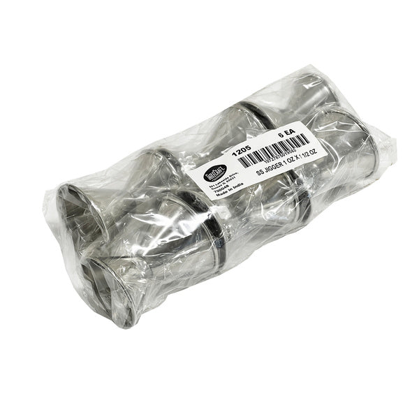 6 CT-PACK OF JIGGER STNLS 1 OZ