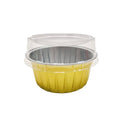 2000-PACK OF 4.5 oz. Colored Aluminum Dessert Cup w/ Plastic Stackable Lid - Gold
