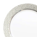 12-PACK OF Plate Dinner 10.25" White Silver Rim