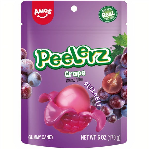 36-PACK OF Candy Grape Gummy Amos Peelerz