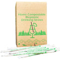2400-PACK OF Straw Wrapped Compostable PHA 7.75" Smoothie Straws 7mm | 8 Boxes | 2400 count