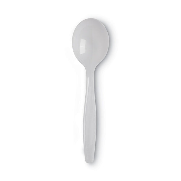 1000-PACK OF Cutlery Plastic Dixie SH217 Heavyweight Polystyrene Soup Spoons - White -