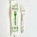 1000-PACK OF FORK COMPOSTABLE 6" Wrapped Compostable CPLA Forks | 1000 count
