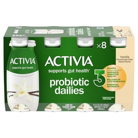 3-PACK OF Probiotic Dailies Vanilla Lowfat Yogurt Drink Bottles Activia, 3 - 24.8 Fo