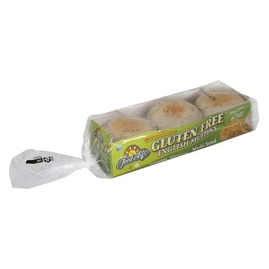 6- PACK OF Wheat & Gluten Free Multi Seed Rice English Muffin Food For Life, 6 - 18 Oz