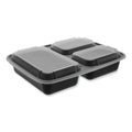 150-PACK OF Container Plas Pactiv Corp. NC333B Newspring DELItainer 32 oz Microwavable Plastic Container - Black and Clear - 150 Count