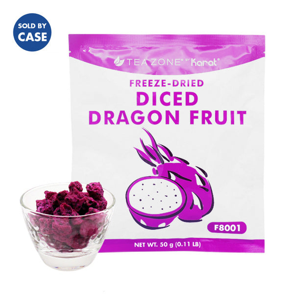 12-PACK OF Tea Zone Freeze-Dried Dragon Fruit, Diced - Case of 12 bags
