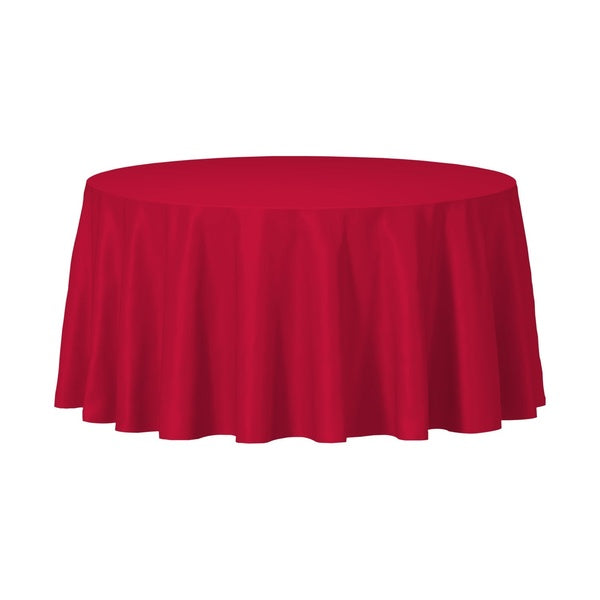 96-PACK OF Tablecover Plastic 84" Red Round