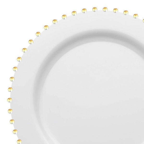 24-PACK OF Plate Salad 7" White Gold Pearl