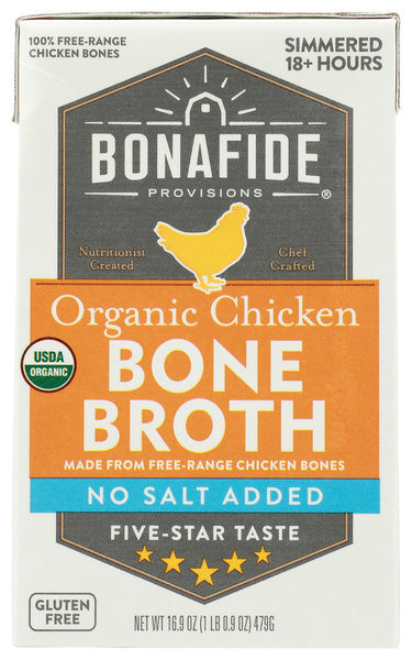 6-PACK OF Broth Chicken Bonafide 16.9 fo