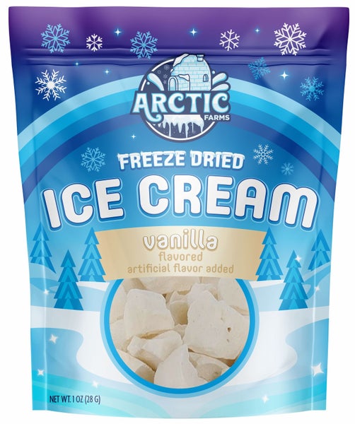 12-PACK OF Candy, Freeze Dried Ice Cream - Vanilla, Arctic Farms