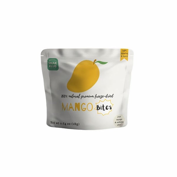 48-PACK OF Mango Bites, Premium Freeze-Dried Mango, Snakklub