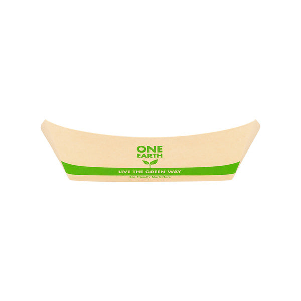 500-PACK OF Tray Food Karat Earth 3.0 lb Bamboo Natural Food Tray, Generic Print - 500 pcs
