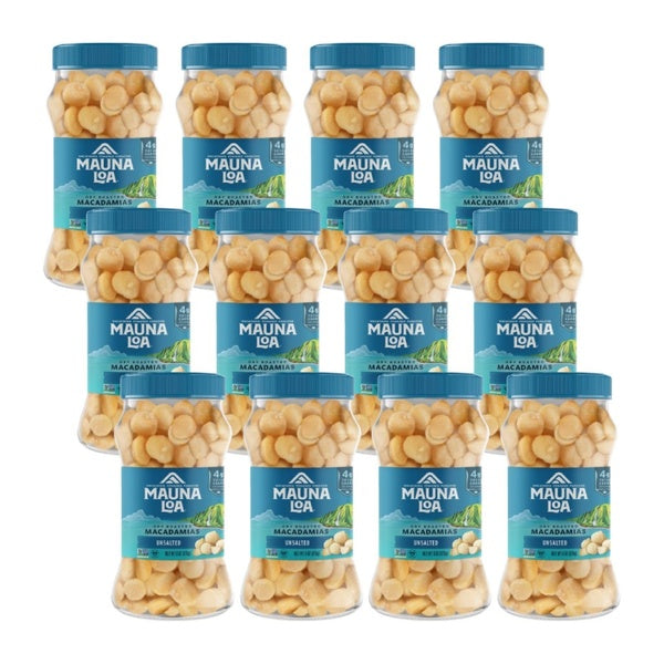 12-PACK OF Nut Macadamia Unsalted Mauna Loa 6 oz