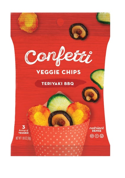 36-PACK OF Chip Veggie Mini Teriyaki BBQ, Confetti Snacks