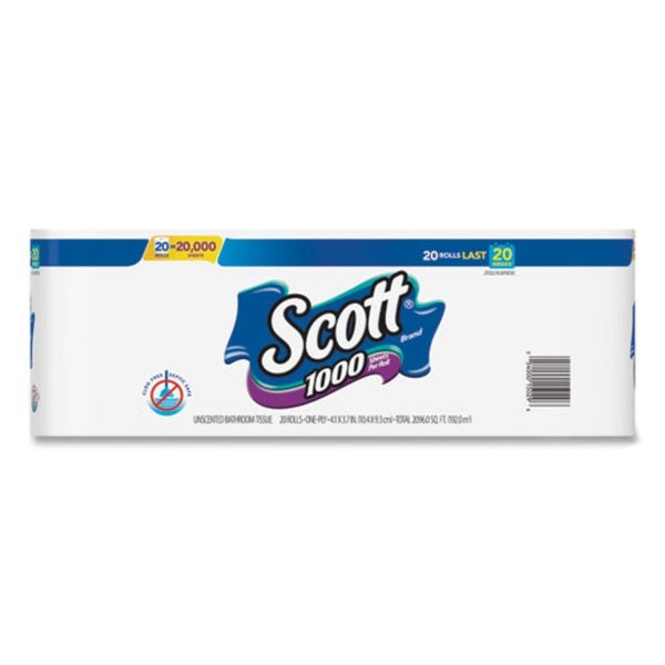40-PACK OF Tissue Toilet Scott KCC 20032 Septic Safe Standard Roll Bathroom Tissue - 1000 Sheets per Roll, 20 Rolls per Pack, 2 Packs per Carton - Premium Quality Toilet Paper