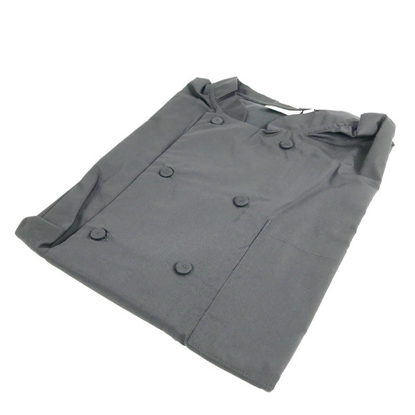 X-LRG-PACK OF COAT CHEF DBL BRST SHT SLV BLK