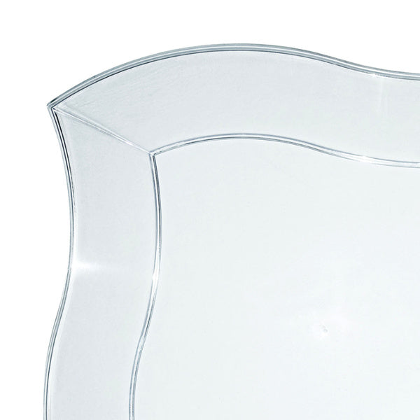 12-PACK OF Plate Plastic 10" Clear Wave Round
