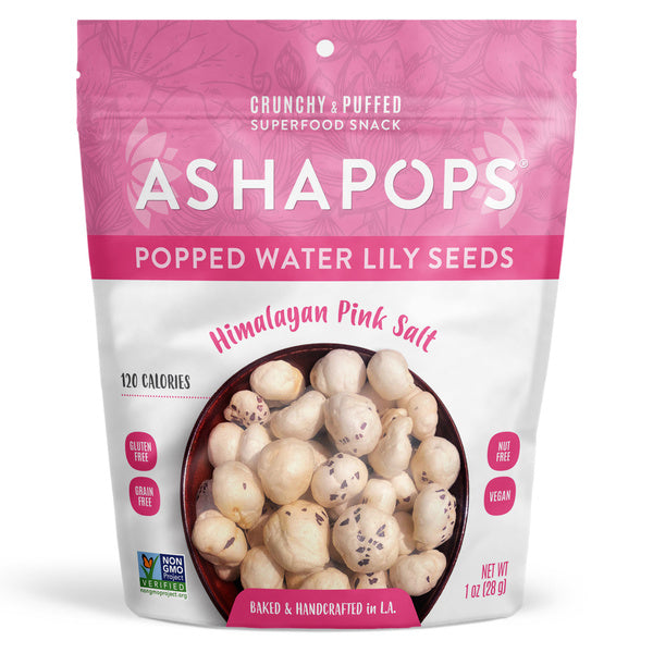 6-PACK OF AshaPops Himalayan Pink Salt Popped Water Lily Seeds 1oz 6-Pack