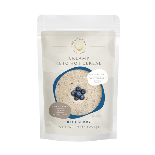 8-PACK OF Cereal Hot, Creamy Keto Blueberry, Phenomenal Foods Co.