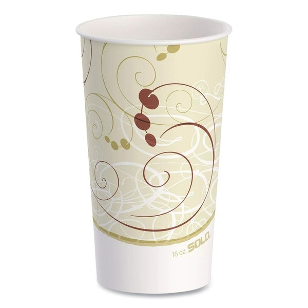 1000-PACK OF Cup Paper SOLO RP16P-J8000 Symphony 16 oz. Paper Cold Cups - Durable White/Beige (Pack of 1000)