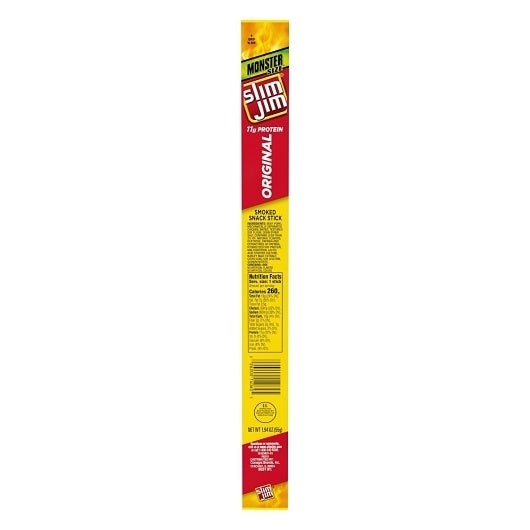 108-PACK OF Pork & Beef Monster Original Snack Sticks Slim Jim, 6 - 18 - 1.94 Oz