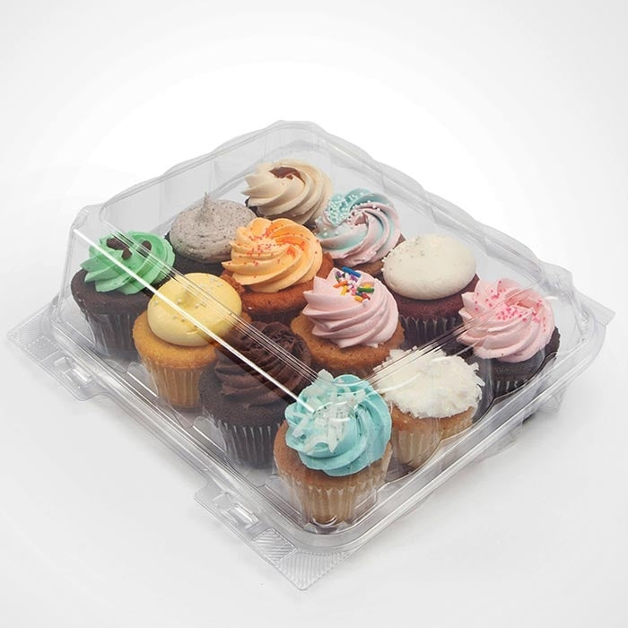 225-PACK OF Container Food 12-Pack Compostable PLA 2.5" Mini Cupcake & Muffin Containers | Good Natured Products | 225 count