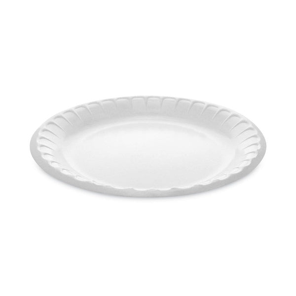 500-PACK OF Plate Foam Pactiv Corp. 9-Inch Round Laminated Foam Plates - 1 Compartment, White, 500 Count Carton for Durable Dining