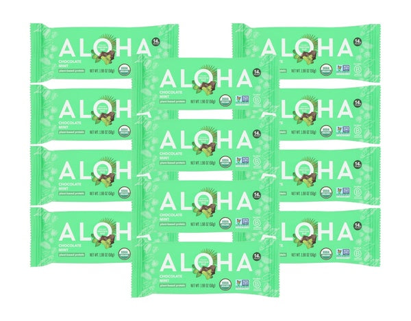 12-PACK OF Bar Nutritional Chocolate Mint Aloha 1.98 oz