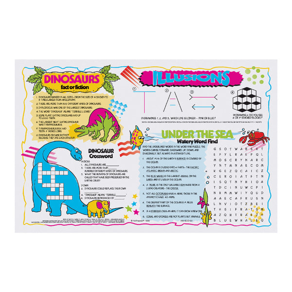 1000-PACK OF PLACEMAT PAPER ECON KID PUZZLE