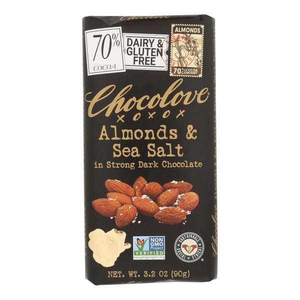 12-PACK OF CHOCOLATE BAR ALMOND SEA SALT DARK