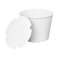 150-PACK OF Bucket Paper Karat C-FB130W 130 oz. White Paper Food Bucket with Lid - Perfect for Family Meals (150 Count)