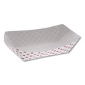 500-PACK OF Tray Cardboard Pactiv Corp. 7.75" x 5.1" x 2.1" Paperboard Food Tray - Red and White - 500 Count