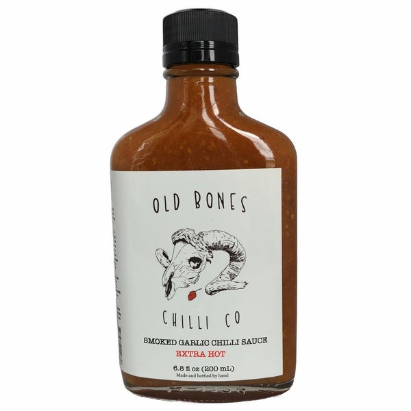 12-PACK OF Sauce Chili Smoked Garlic (Extra Hot), Old Bones Chilli Co