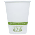 1000-PACK OF CUP HOT 8 oz World Centric Compostable White Paper Coffee Cups | 1000 count
