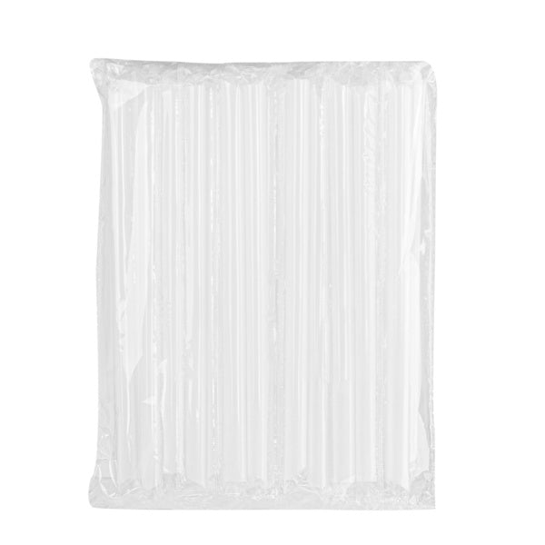 1600-PACK OF Straw Wrapped Karat 1,600 ct Boba Straws | Diagonal Cut | Individually Wrapped | White (0.39" x 9")