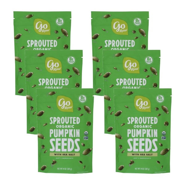 6-PACK OF Pumpkin Seed Sprouted Organic Go Raw 14 oz