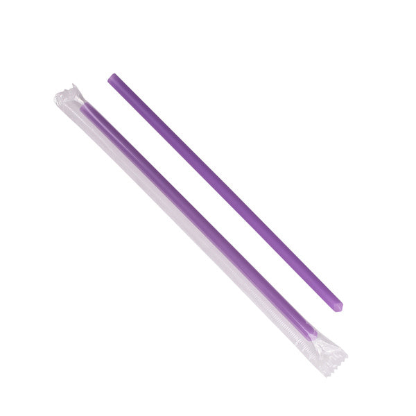 5000-PACK OF Straw Wrapped Karat 5,000 ct Giant Straws | Individually Wrapped | Purple (0.31" x 7.75")