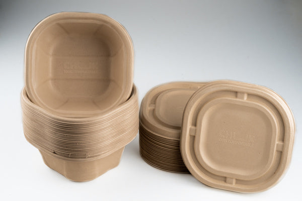 750-PACK OF Bowl 32 oz square round with Snap Lock, Natural, 750 Count Case