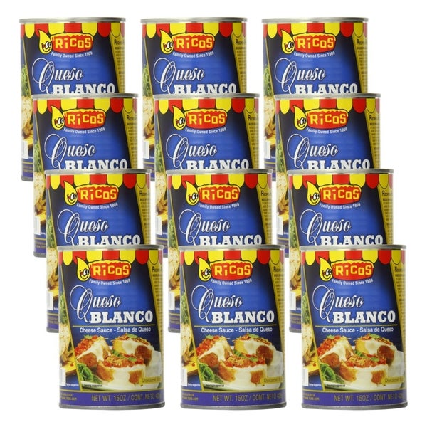 12-PACK OF Sauce Cheese Queso Blanco Ricos Products 15 oz