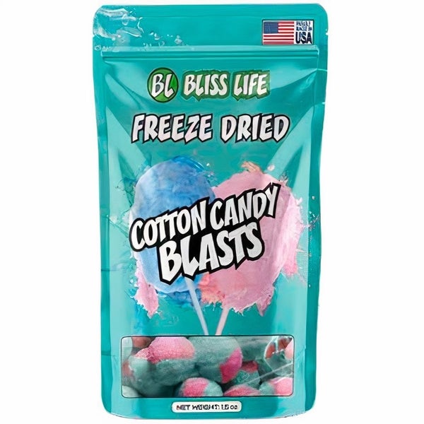 30-PACK OF Candy Freeze Dried Blasts Cotton Candy, Bliss Life Products