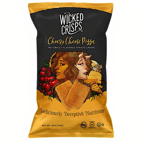 12-PACK OF Chip Crisp Cheesy Cheese Pizza, Wicked Crisps