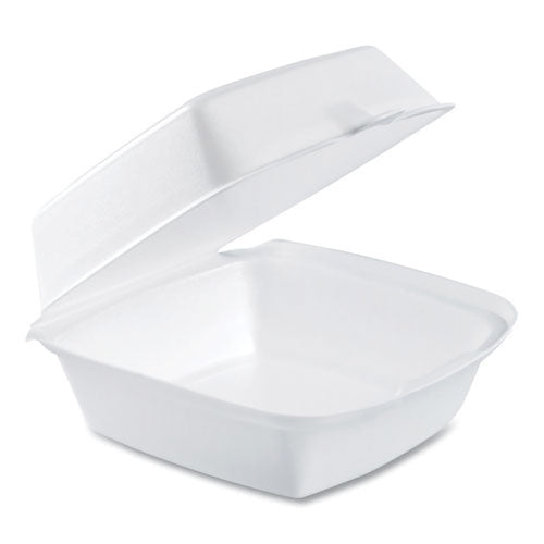 500-PACK OF CONTAINER FOAM WHITE, HINGED HINGED LID