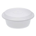 150-PACK OF Container Food Pactiv Corp. NC729 Newspring VERSAtainer - 32 oz. Round Plastic Microwavable Containers, 7x7x2.75 inches, White/Clear - 150 Count Carton