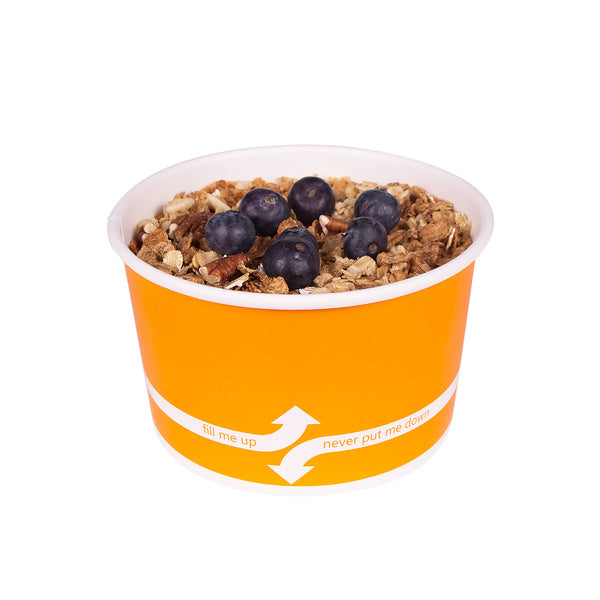 600-PACK OF Container Takeout Karat 600 ct 20 oz Paper Food Containers | 127 mm | Orange