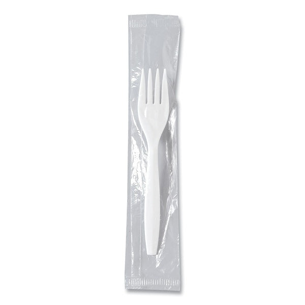 1000-PACK OF Cutlery Plastic SOLO MOW1-0007 Regal Mediumweight Plastic Forks - Individually Wrapped White Cutlery (1000 Count)