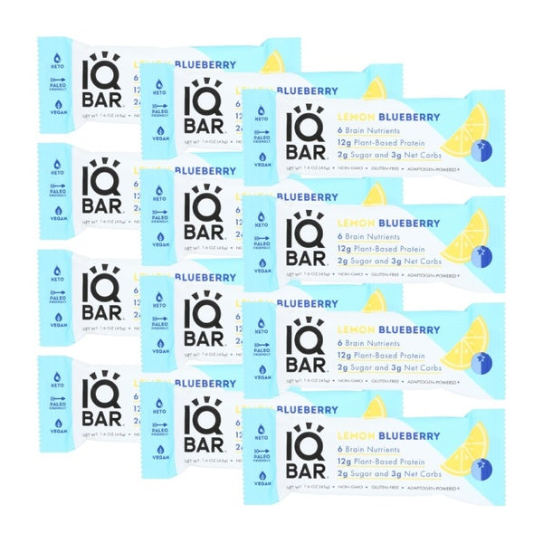 12-PACK OF Bar Nutritional Lemon Blueberry Iq Bar 1.6 oz