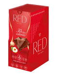 12-PACK OF RED Milk chocolate with hazelnut + macadamia (no sugar added-30% reduced calories), Chocolette Distribution