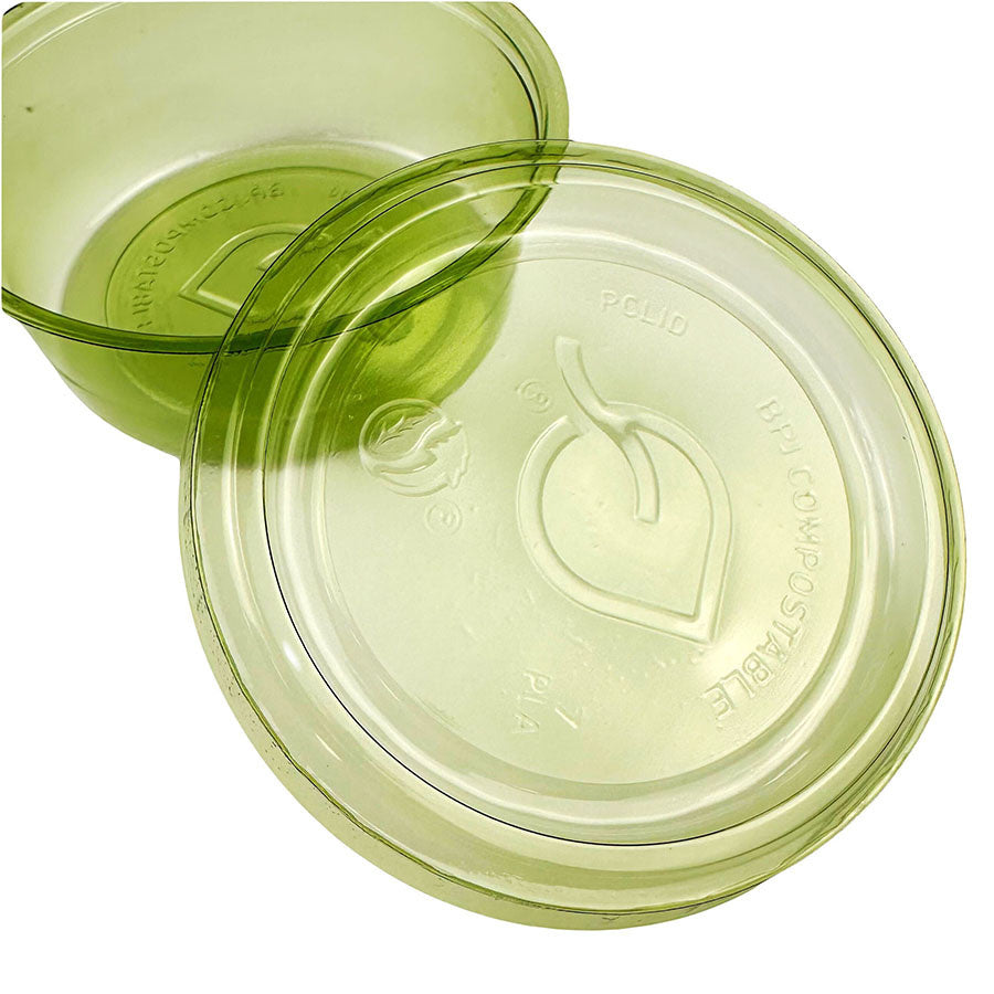 2000-PACK OF Container To Go Vegware Compostable PLA Lids for 2-4 oz Portion cups w/ Green Tint | 2000 count