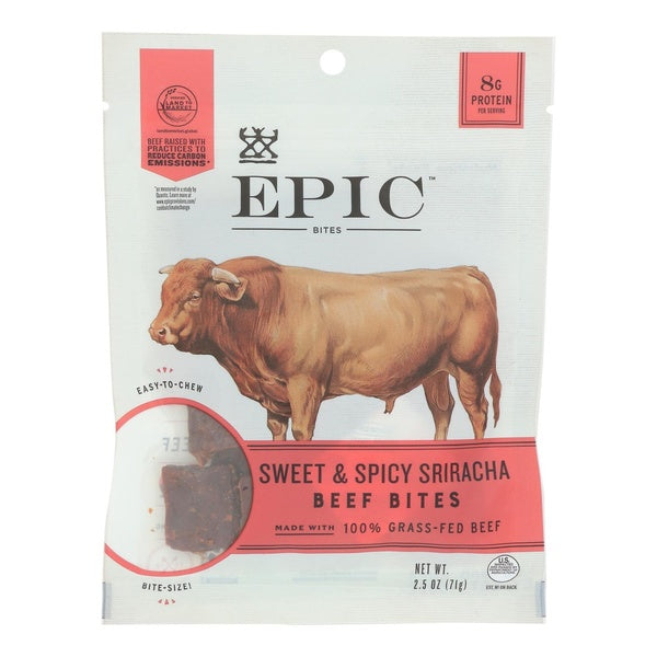 8-PACK OF BEEF JERKY SWEET AND SPICY SRIRACHA, BITES